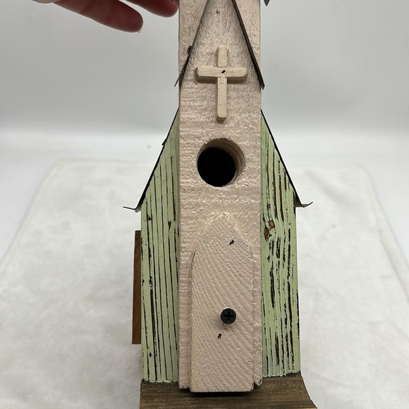 Church Wooden & Metal BirdHouse Decoration - Picture 8 of 8